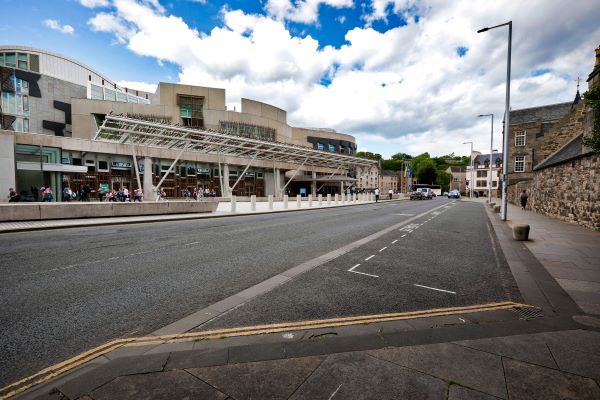 parking spaces on horse wynd, across the road from the scottish parliament