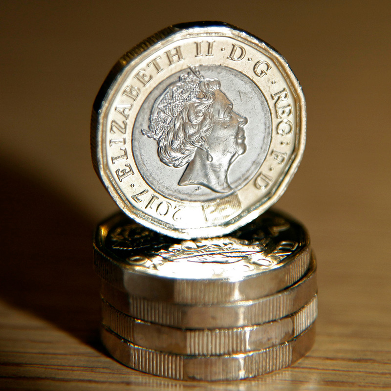 Pile of £1 coints
