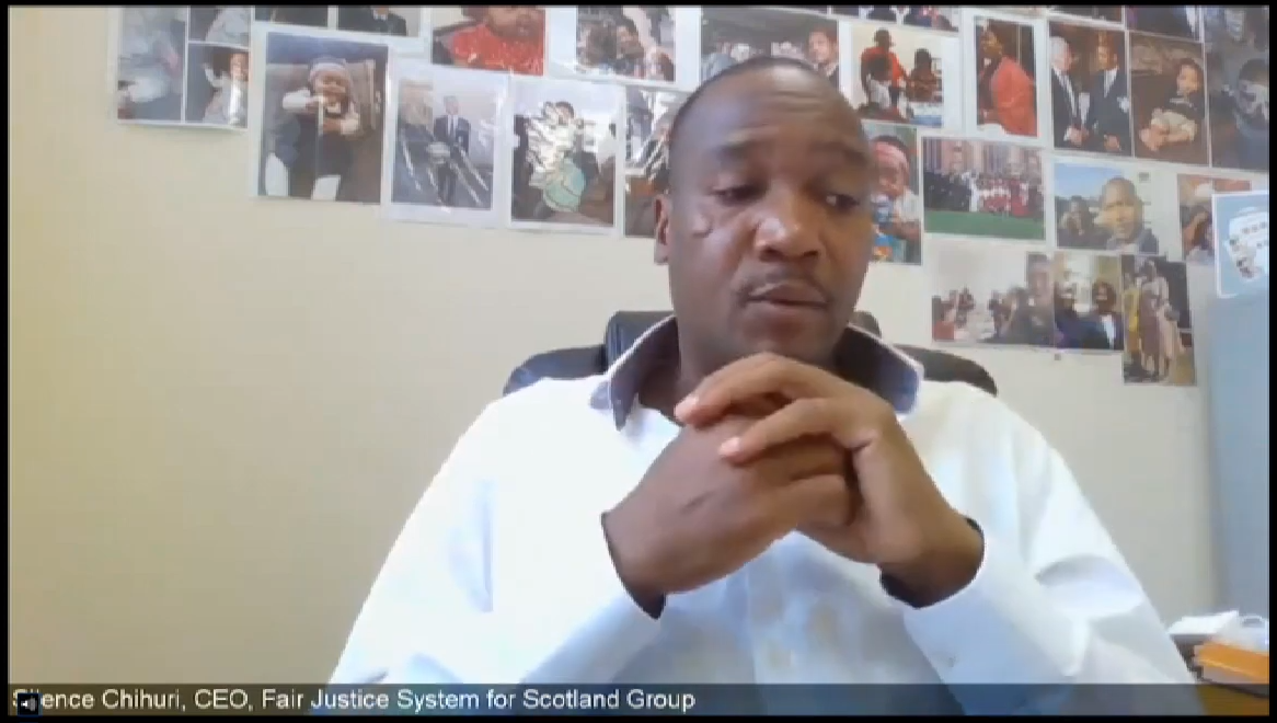 Silence Chihuri, CEO, Fair Justice System for Scotland Group giving evidence to the Equalities and Human Rights Committee on 3 September 2020